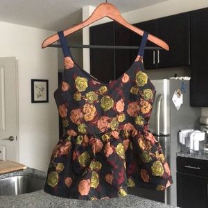 Anthropologie Peplum Shimmering Top Size XS